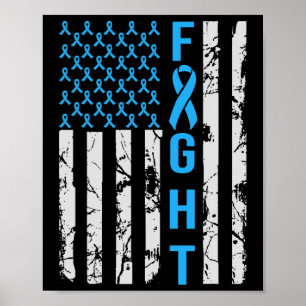 Diabetes Awareness N Usa Flag Distressed For Type Poster
