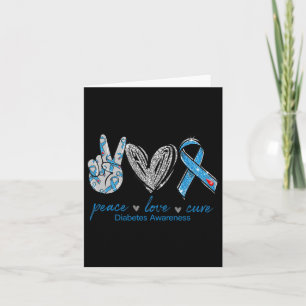 Diabetes Awareness Peace Love Cure Card