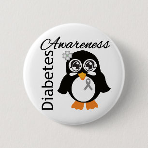 Diabetes Awareness Penguin 6 Cm Round Badge