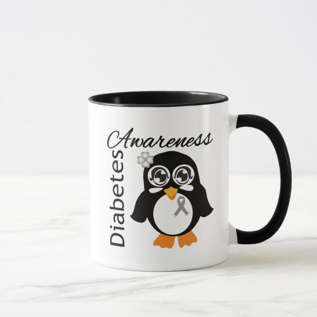 Diabetes Awareness Penguin Mug (Right)