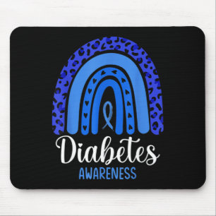 Diabetes Awareness Rainbow Blue Ribbon Fight T1 T2 Mouse Pad