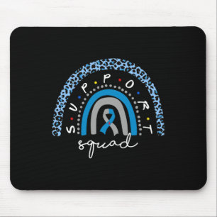 Diabetes Awareness Rainbow Leopard Support Squad B Mouse Pad