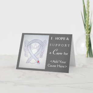 Diabetes Awareness Ribbon Angel Art Greeting Cards