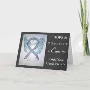 Diabetes Awareness Ribbon Angel Art Greeting Cards