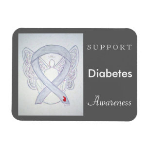 Diabetes Awareness Ribbon Angel Custom Magnet
