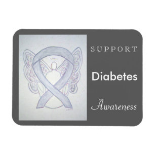 Diabetes Awareness Ribbon Angel Custom Magnet