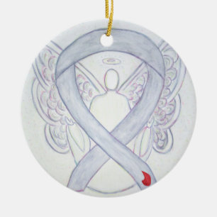Diabetes Awareness Ribbon Angel Custom Ornament