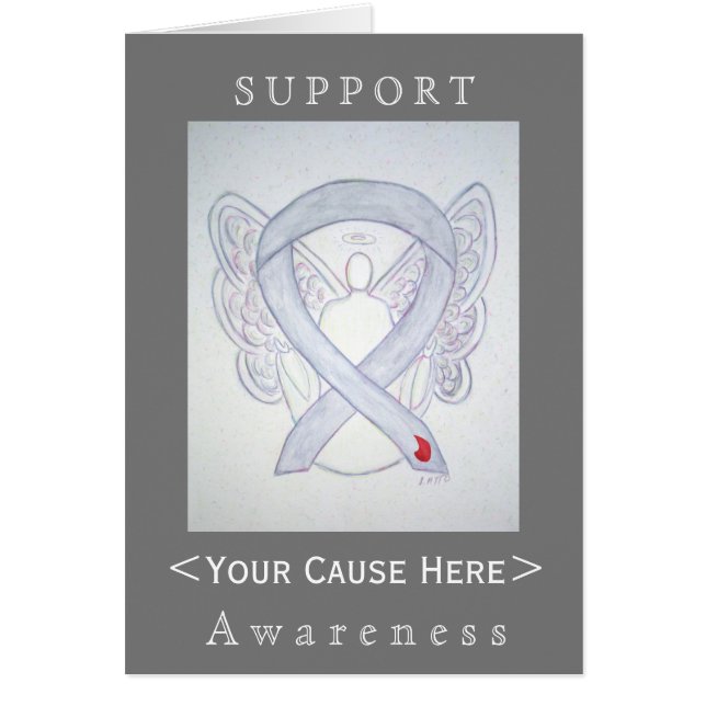 Diabetes Awareness Ribbon Angel Customised Card (Front)
