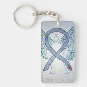 Diabetes Awareness Ribbon Angel Key chain
