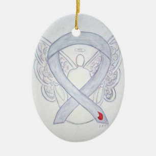 Diabetes Awareness Ribbon Angel Ornament