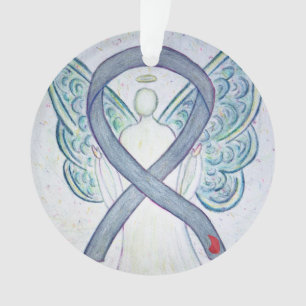 Diabetes Awareness Ribbon Angel Ornaments
