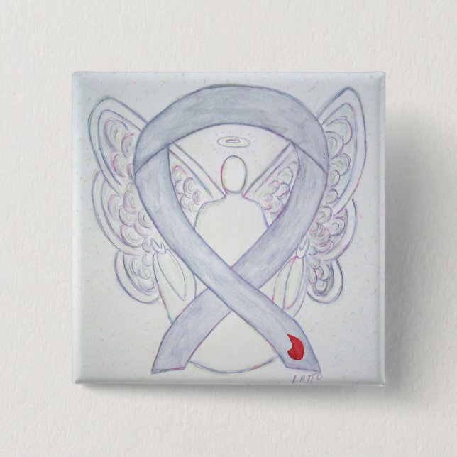 Diabetes Awareness Ribbon Custom Angel NIDDM Pins (Front)
