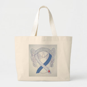 Diabetes Awareness Ribbon Custom Art Tote Bag