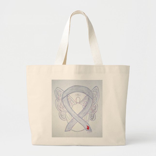 Diabetes Awareness Ribbon Custom Art Tote Bag (Front)