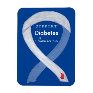 Diabetes Awareness Ribbon Custom Fridge Magnets