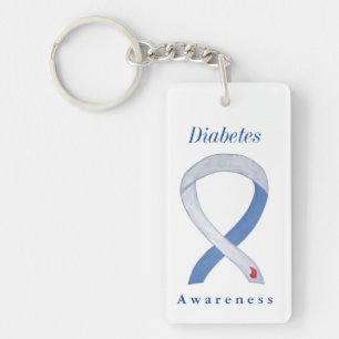 Diabetes Awareness Ribbon Custom Keychain