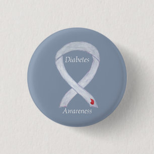 Diabetes Awareness Ribbon Customised Art Pin