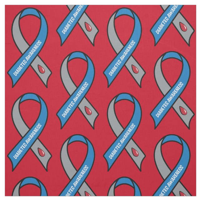 Diabetes Awareness Ribbon Fabric (Swatch)