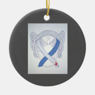 Diabetes Awareness Ribbon IDDM Angel Ornaments