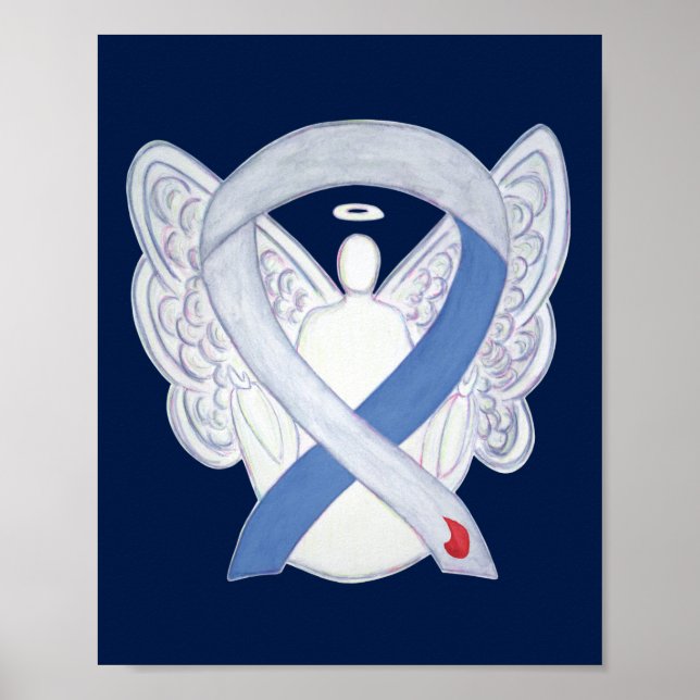 Diabetes Awareness Ribbon IDDM Angel Poster Print (Front)