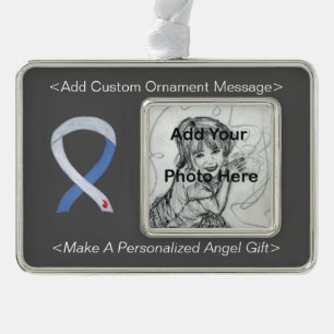 Diabetes Awareness Ribbon IDDM Custom Ornament