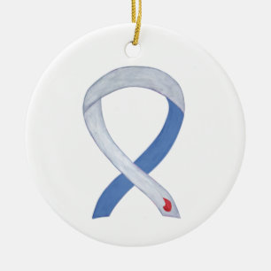 Diabetes Awareness Ribbon IDDM Custom Ornaments
