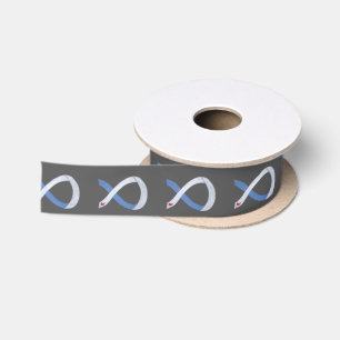 Diabetes Awareness Ribbon IDDM Custom Ribbon Satin Ribbon