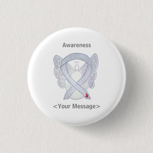 Diabetes Awareness Ribbon NIDDM Angel Pin (Front)