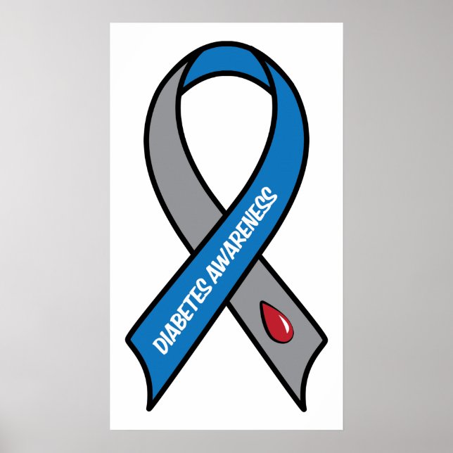 Diabetes Awareness Ribbon Poster (Front)
