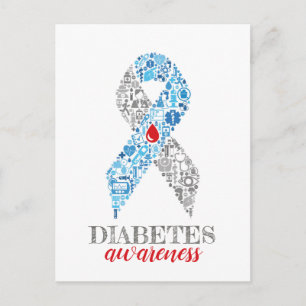 Diabetes Awareness Schleife Postcard
