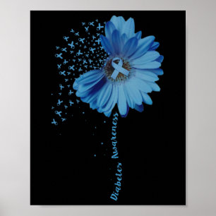 Diabetes Awareness Sunflower Ribbon Gift Poster