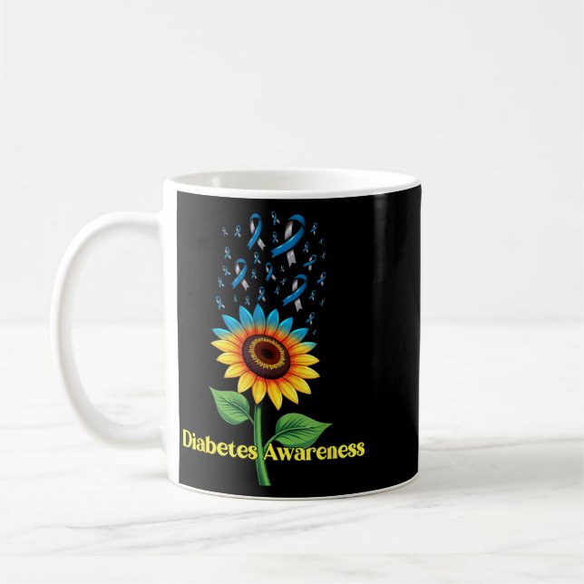 Diabetes Awareness Suower Design Coffee Mug (Left)