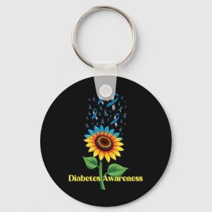 Diabetes Awareness Suower Design Key Ring