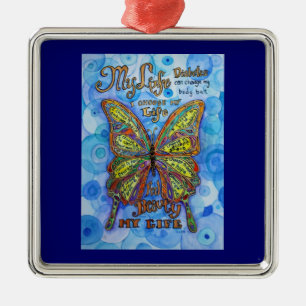 Diabetes Awareness Support Butterfly Art Ornament