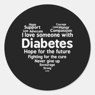 Diabetes Awareness Support Month Classic Round Sticker