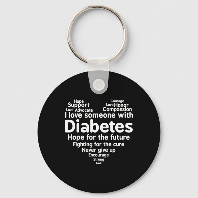 Diabetes Awareness Support Month  Key Ring (Front)