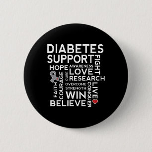Diabetes Awareness Support Month Walk Tee 6 Cm Round Badge