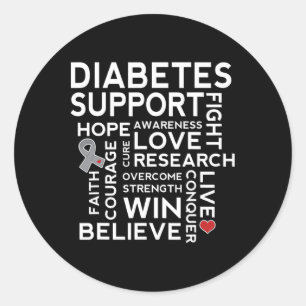 Diabetes Awareness Support Month Walk Tee Classic Round Sticker