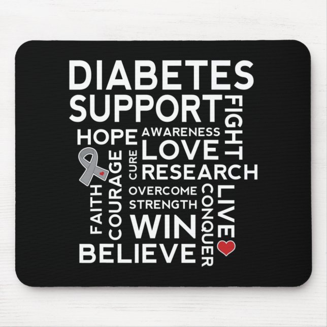 Diabetes Awareness  Support Month Walk Tee Mouse Pad (Front)