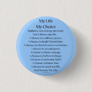 Diabetes Awareness Support My Life Poem Buttons