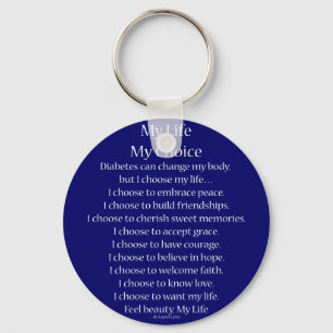 Diabetes Awareness Support Poem Charm Keychains