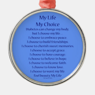 Diabetes Awareness Support Poem Charm Ornaments