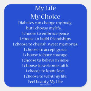 Diabetes Awareness Support Poem Decal Stickers