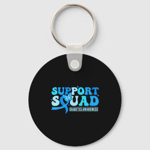 Diabetes Awareness Suprt Squad T1d Blue Butterfly  Key Ring