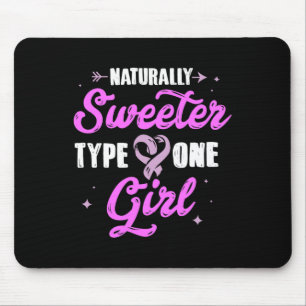 Diabetes Awareness  Sweeter Type One Girl Gift Tee Mouse Pad