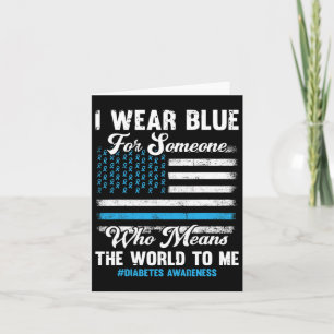 Diabetes Awareness T1d Support American Flag Blue Card