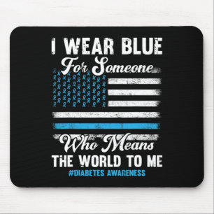 Diabetes Awareness T1d Support American Flag Blue Mouse Pad