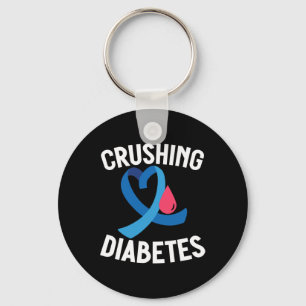 Diabetes Awareness T1D Warrior Crushing Diabetes Key Ring