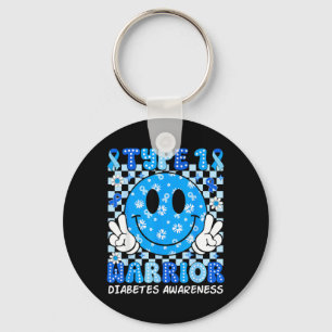 Diabetes Awareness Toddler Ribbon T1d Warrior Key Ring