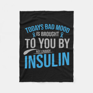 Diabetes Awareness Type 1 2 - Diabetic T1d T2d 2  Fleece Blanket
